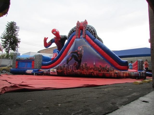 Spiderman-Thema-aufblasbares Schloss-kombiniertes Schlag-Haus-springendes Prahler-Dia für Kinder