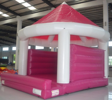 Kinder blödeln Inflatable Bouncy Castle herum, das kombinierten Park-Wasser-Beweis springt