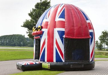 Lustiges Disco-Prahler-Haus Union Jack, trinkbares aufblasbares springendes Haus PVCs