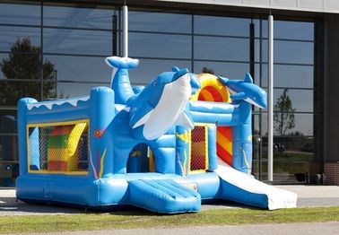 Berühmtes blaues Delphin-Partei-Schloss-Schlag-Haus dauerhaftes PVC-Material