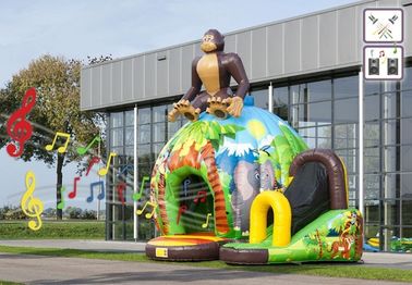 Kundengebundenes Spaß-Dschungel-aufblasbares Prahler-Affe-Hüpfburg