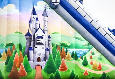 Blaues Schloss großer Comelot-Sprung und Dia Inflatables mit Kletterwand