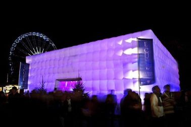 Riesige purpurrote Beleuchtungs-aufblasbares Würfel-Zelt gedruckt für Ausstellung