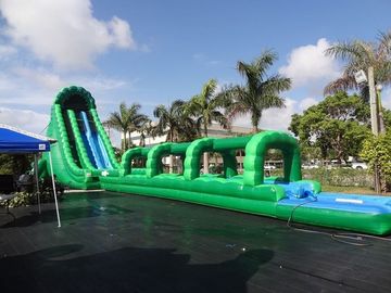 36 Fuß hoher verrückter Rumpf-aufblasbarer Wasserrutsche-Grün-lang machte Dia mit Pool nass
