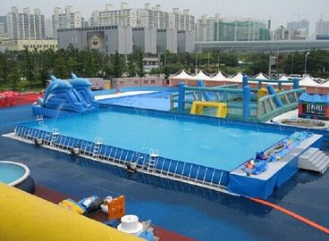 Dauerhaftes Hinterhof-Grundmetallrahmen-Pool-blaue aufblasbare Swimmingpool 0,9 PVC-Plane