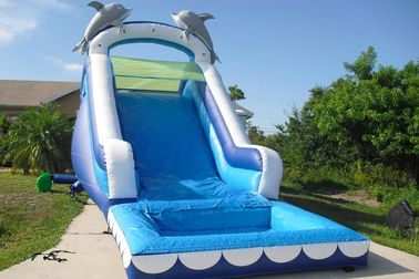 Spielen Sie aufblasbare Wasserrutsche für Kinder/Delphin-aufblasbare Pool-Wasserrutsche