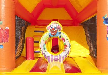 2 im 1 federnd Schloss aufblasbare kombinierte Prahler-der gelbe Clown-Kinder mit Dia