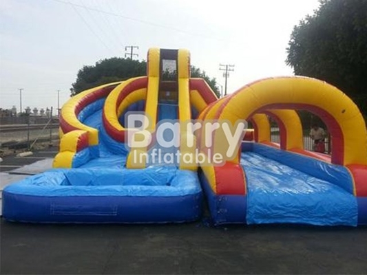 Verrückter Bargeld-Hinterhof Barry Inflatable Water Slides 17ft gelbe und blaue Farbe