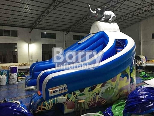 Elefant-aufblasbare Wasserrutsche für Swimmingpool fertigen Logo besonders an
