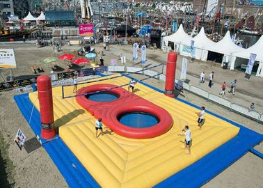 Setzen Sie aufblasbares Volleyballfeld für Miete/springendes Trampoline-aufblasbares Volleyball-Feld auf den Strand