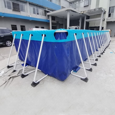 Tragbarer Pool des Wasser-EN71 0.9mm Rahmen-Swimmingpool PVCs aufblasbarer rechteckiger Metall