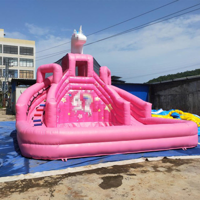 Aufblasbarer Dia Commerical Grundwasser-Park-bewegliches rosa Prinzessin-Bouncer With Pool