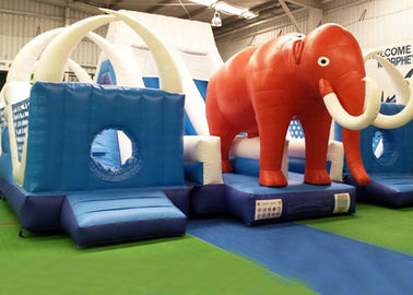 CER, EN14960 blaues und rotes riesiges aufblasbares Weltelefant Prahler-Dia für Kinder