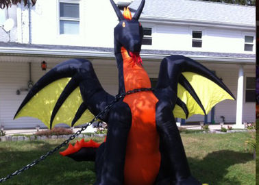 Halloween-Dekoration 9 ft. h-Projektions-aufblasbarer Feuer-/Eis-Drache mit Flügeln