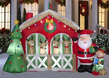 Riesiges kundenspezifisches Werbungsstoff-Weihnachtshaus Inflatables wasserdichtes Oxford