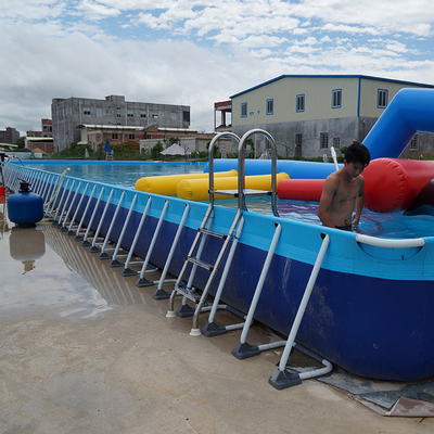 0,9-mm-Planen-Metallrahmen-mobiler Swimmingpool über dem Boden aufblasbare Schwimmbäder im Freien