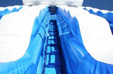 Blau 22 ft-Delphin-Doppeltweg Cali-Ozean-aufblasbare Wasserrutsche mit PVC-Planen-Material