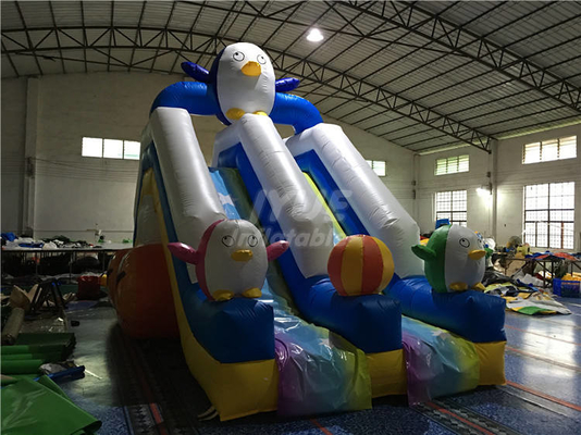 Dauerhaftes Weg-Pinguin-Kinderaufblasbare Wasserrutsche für Pool-Digital-Drucken