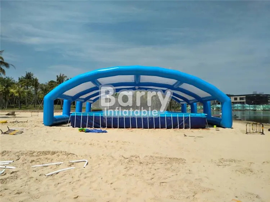 Blaues und weißes aufblasbares Schutz-Zelt für Metallrahmen-Pool-Strand