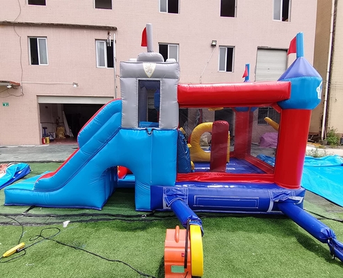 Kinderfedernd Schloss-Hindernis-Sprungs-im Freien aufblasbares Schlag-Haus mit Dia
