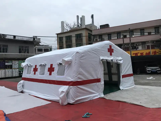 Luft-der Zelt-Krankenhaus-ersten Hilfe des festen PVC-Planen-roten Kreuzes aufblasbares Zelt