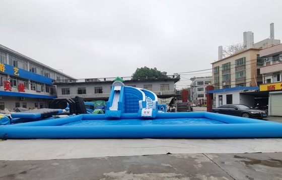 Kommerzielles aufblasbares Dia PVCs mit dem großen Pool-Prahler-Dia kombiniert
