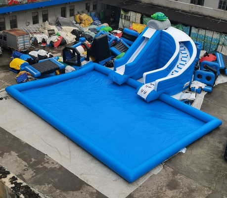 Kommerzielles aufblasbares Dia PVCs mit dem großen Pool-Prahler-Dia kombiniert