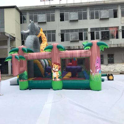 Spielplatz-Dschungel-Thema-aufblasbares Vergnügungspark-springendes Schloss mit Dia