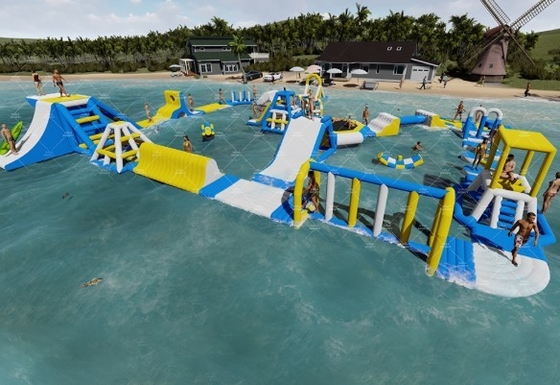 0,9 mm PVC aufblasbarer schwimmender Wasserpark Outdoor Aqua Adventure Wasserpark