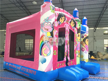 Rosa Haus-Werbung Prinzessin-Large Dora Inflatable Bounce mit Digital-Drucken