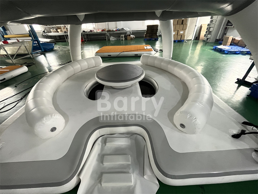 Maßgeschneiderte tragbare schwimmende Wasser-Freizeit-Aqua-Banas-Plattform Dock mit Zelt aufblasbare Liegestelle