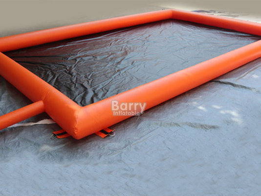 PVC-Schleppfeste Oberfläche Ja und Heißluftschweißung Orange-Wasserbehälter aufblasbare Waschmatte