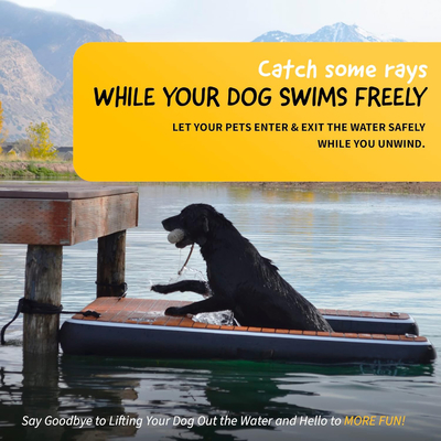 Individuelles Logo Aufblasbare schwimmende Anlegestelle DWF PVC Plane Wasser aufblasbare Hundebahn für Hunde Schwimmen