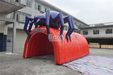 Wasserdichter roter kühler Spinnen-Entwurfs-riesiger aufblasbarer Fußball-Tunnel PVCs, aufblasbares Tunnel-Zelt