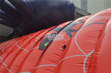Wasserdichter roter kühler Spinnen-Entwurfs-riesiger aufblasbarer Fußball-Tunnel PVCs, aufblasbares Tunnel-Zelt