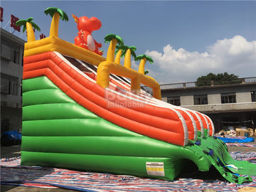 PVC-Dinosaurier-Doppelt-aufblasbare Wasserrutsche für Pool mit Landungs-Bett