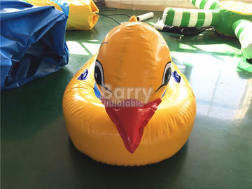 Großes gelbes Enten-Tier schwimmt aufblasbare Wasser-Spielwaren für Pool mit Logo-Drucken