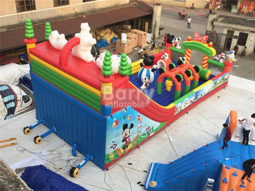 Kinder prallen Schloss-aufblasbaren Spielplatz/aufblasbaren Spaß-Park Mickey Cartoon Inflatable Amusement Park auf