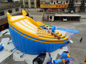 Gelbe und blaue aufblasbare Wasserrutsche Spongebob für Pool mit Digital-Drucken