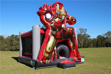 Imprägniern Sie aufblasbares Iron Man springendes Schloss 5 x 4 x 5m 0.55mm PVCs besonders angefertigt