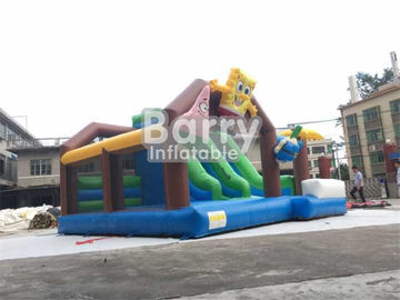 Aufblasbares kombiniertes Schlag-Haus Spongebob für die Kinder, die PVC-Planen-Material springen