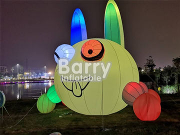 Weihnachtsim freien reizender aufblasbarer Kaninchen-Beleuchtungs-Ballon für Anzeige