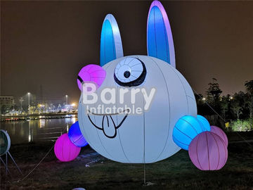 Weihnachtsim freien reizender aufblasbarer Kaninchen-Beleuchtungs-Ballon für Anzeige