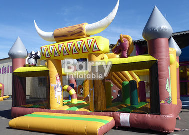 Kinderfreigaben-Westthema-Haus-aufblasbarer Kleinkind-Spielplatz mit Dia