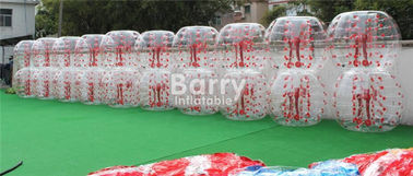 Aufblasbare Spielwaren im Freien 100% TPU/roter Punkt-aufblasbarer Blasen-Fußball PVCs 1.5m