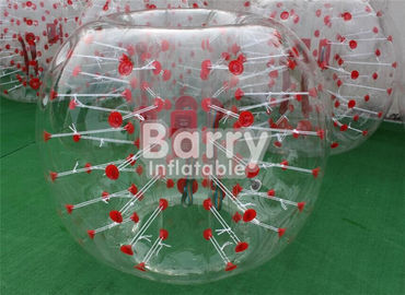 Aufblasbare Spielwaren im Freien 100% TPU/roter Punkt-aufblasbarer Blasen-Fußball PVCs 1.5m