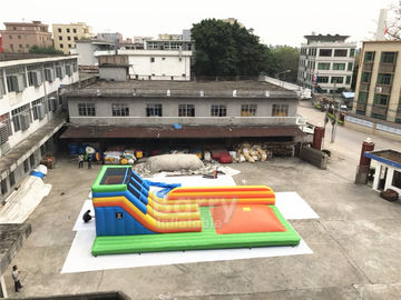 0.55mm PVC-Planen-aufblasbares kombiniertes Dia mit Luft-Sprungs-Spiel für Kinderspielplatz