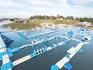 0.9mm PVC-Planen-aufblasbare sich hin- und herbewegende Wasser-Park-Spiele für Hotel-Pool