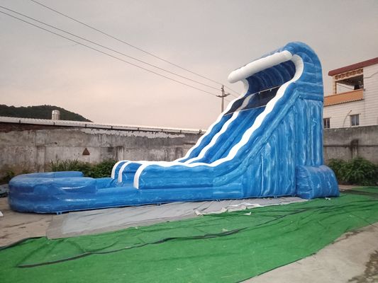 Äußere aufblasbare Spiele kopieren blaue Farbe Aqua Inflatable Floating Water Slides zum Spaß