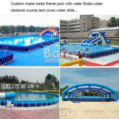 Edelstahl-Rahmen-tragbares Wasser-Pool, das 0.9mm PVC-Spiel-Ausrüstung schwimmt